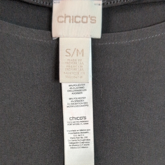 Chico's Black Fringe Blouse/Poncho - Picture 5 of 6